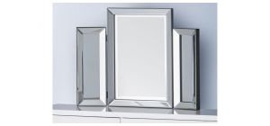 Soprano Folding Dressing Table Mirror - Clear Glass - Lacquered MDF