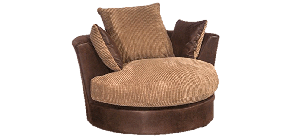 Dylan Swivel Armchair Brown And Coffee Portobello Cord Delivery in 8 Weeks