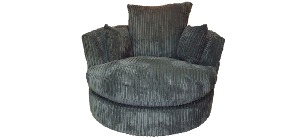 Dylan Swivel Armchair Grey Jumbo Cord  Delivery in 8 Weeks