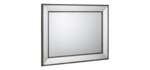 Symphony Beaded Wall Mirror - Pewter Effect Lacquered Finish - Molded Resin on Wooden Frame