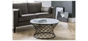 Trevi Real Marble Coffee Table - White Marble - Real Marble