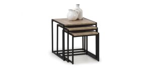 Tribeca Nest of Tables - Sonoma Oak - Sonoma Oak Effect - Powder Coated Steel