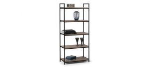 Tribeca Tall Bookcase - Sonoma Oak - Sonoma Oak Effect - Powder Coated Steel