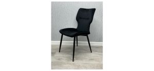 Pair Of Windsor Black Velvet Chairs