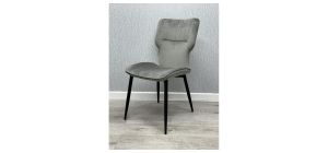 Pair Of Windsor Grey Velvet Chairs