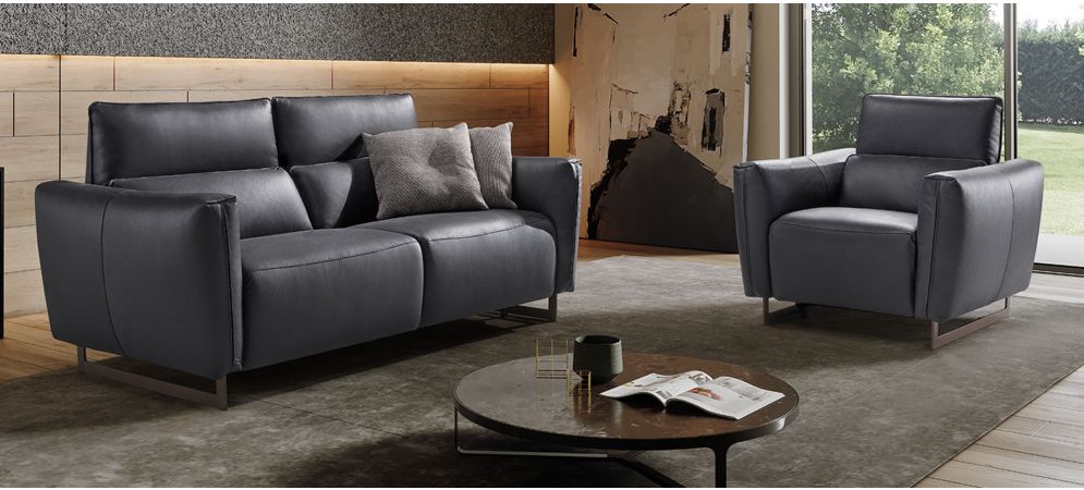 Grey sofa sale with chrome legs