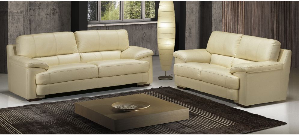 Wooden leather top sofa set