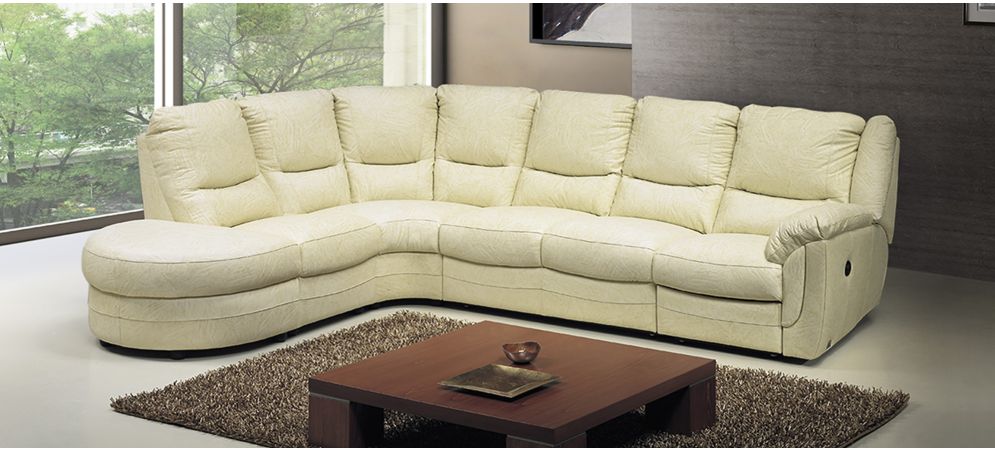 Cream leather outlet corner suite