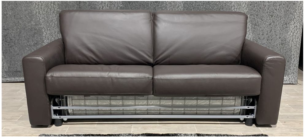 Brown Bonded 3 Seater Leather Sofa Bed, Bonded Leather Sofa Bed