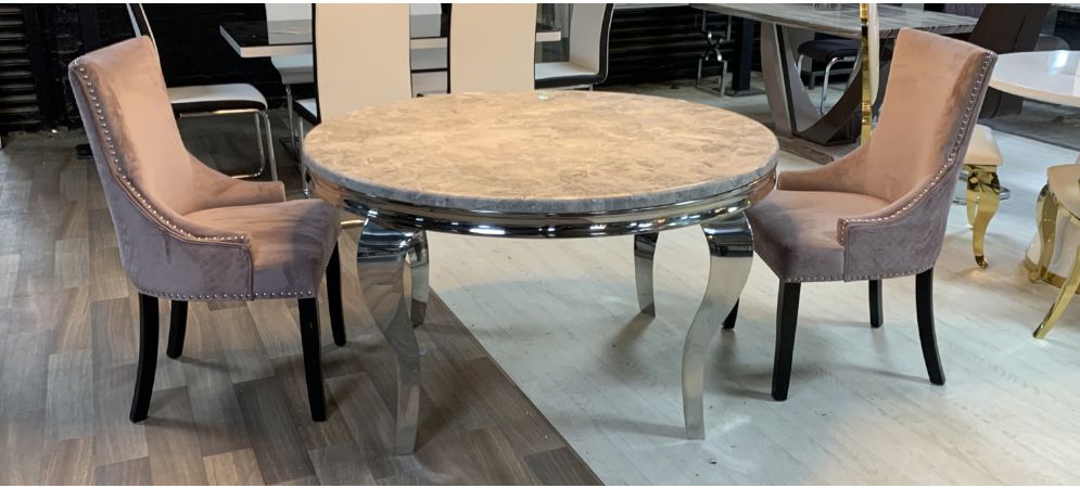 Marble table chrome legs top