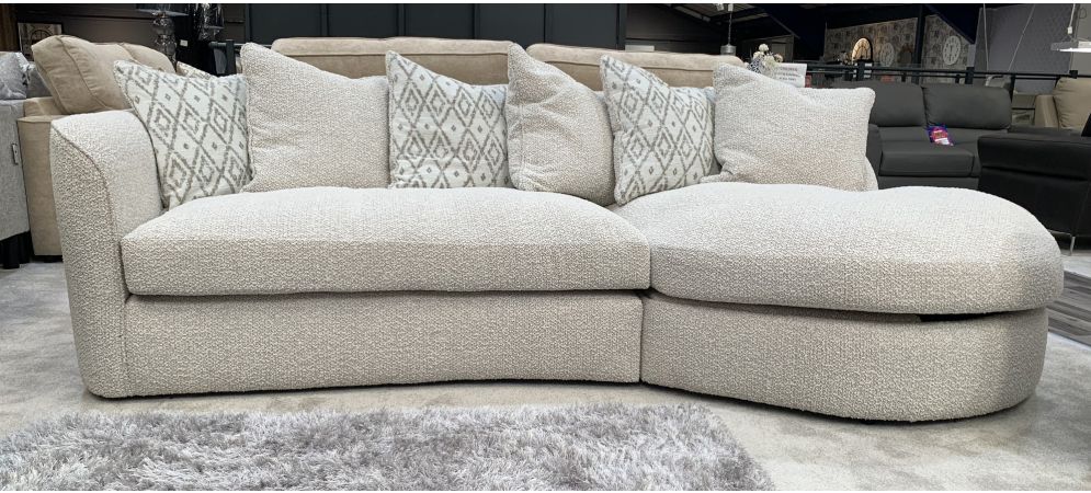 Victoria Albie Natural Fabric Chaise Corner Sofa With Scatter Back