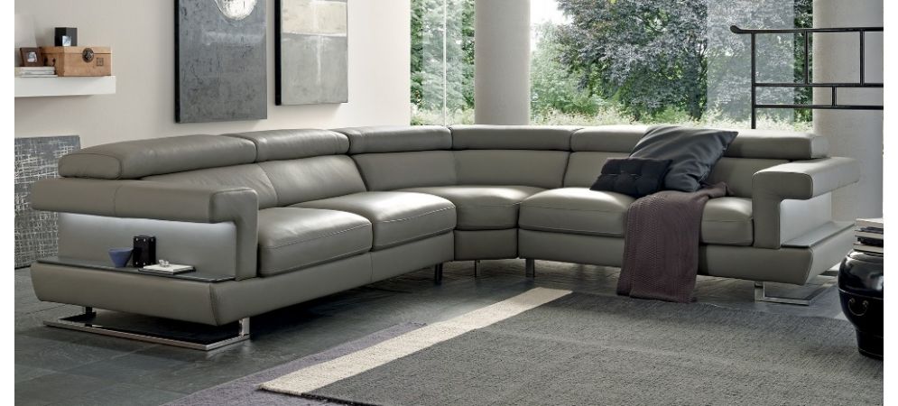 nova brown and cream leather corner sofa