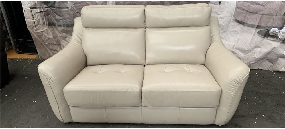 Cream Sisi Italia Semi Aniline Leather, Aniline Leather Sofa