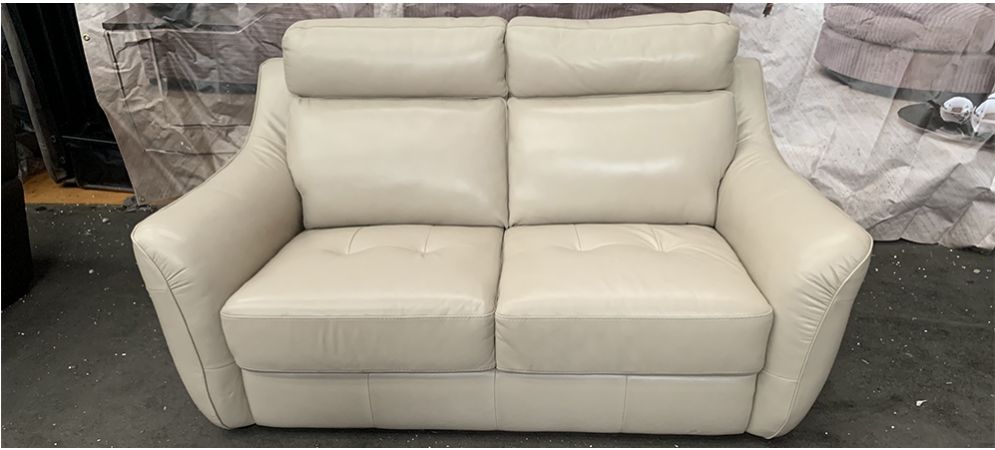 Cream Sisi Italia Semi Aniline Leather Sofa 2 Seater 46503 Ex Display Showroom Model Whole Cream Sisi Italia Semi Aniline Leather, Aniline Leather Sofa