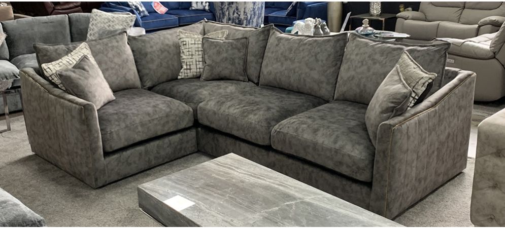 Gray suede sale sectional couch