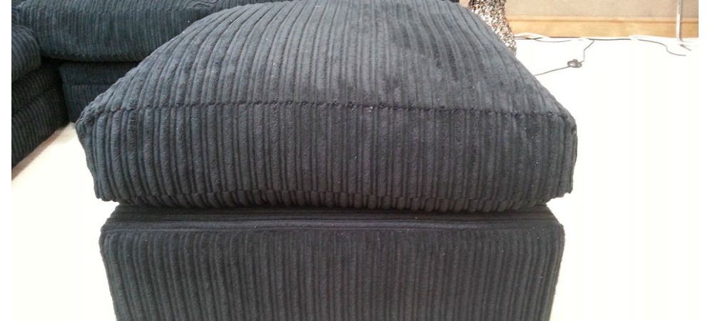Jumbo cord store footstool charcoal