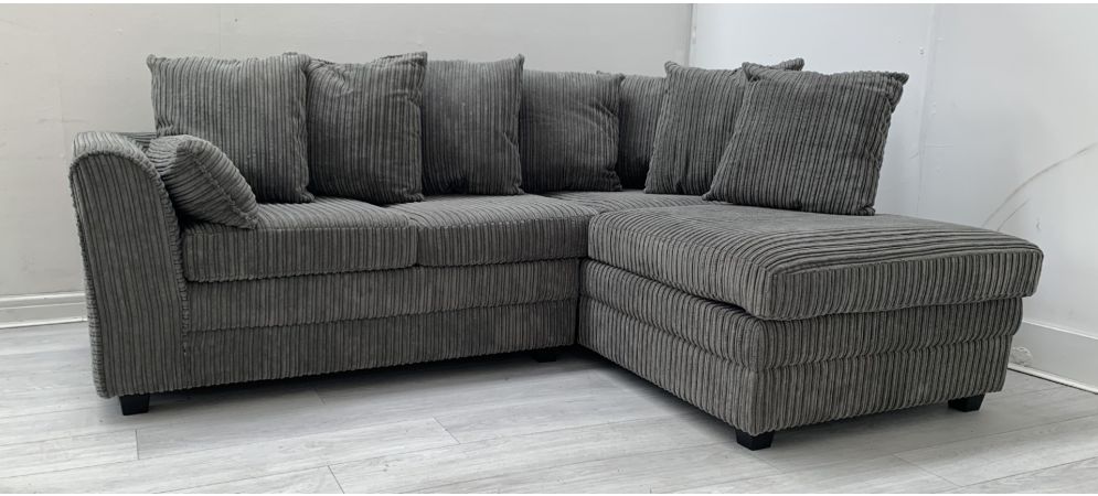 Cord corner online sofa grey