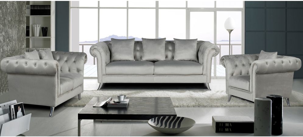 White studded sale sofa
