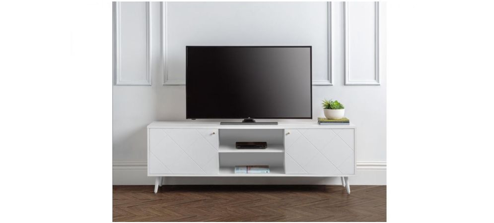 White lacquer deals media cabinet