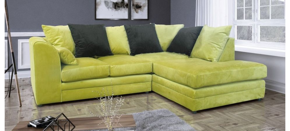 Rno Corner Rhf Lime Sofa, Lime Leather Sofa