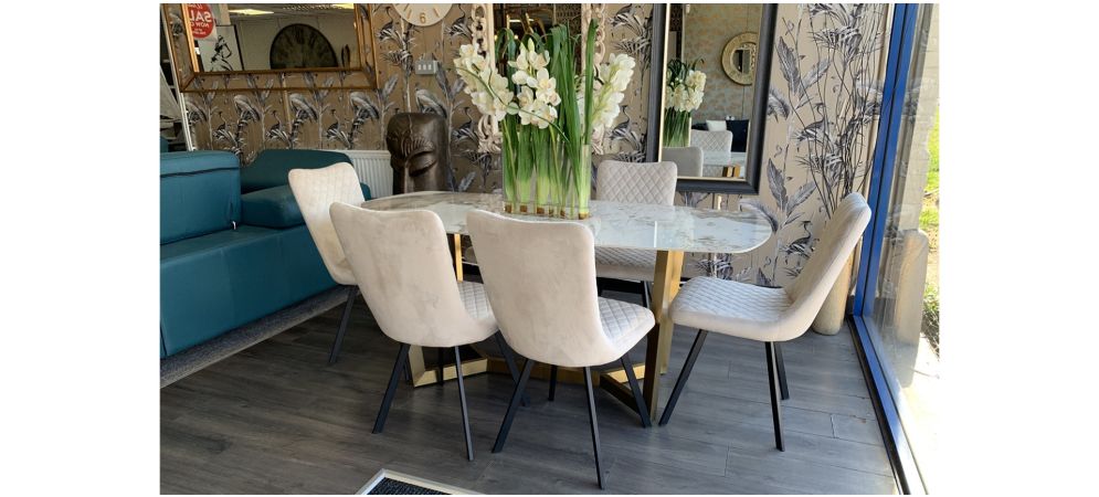 6 cream dining sales chairs