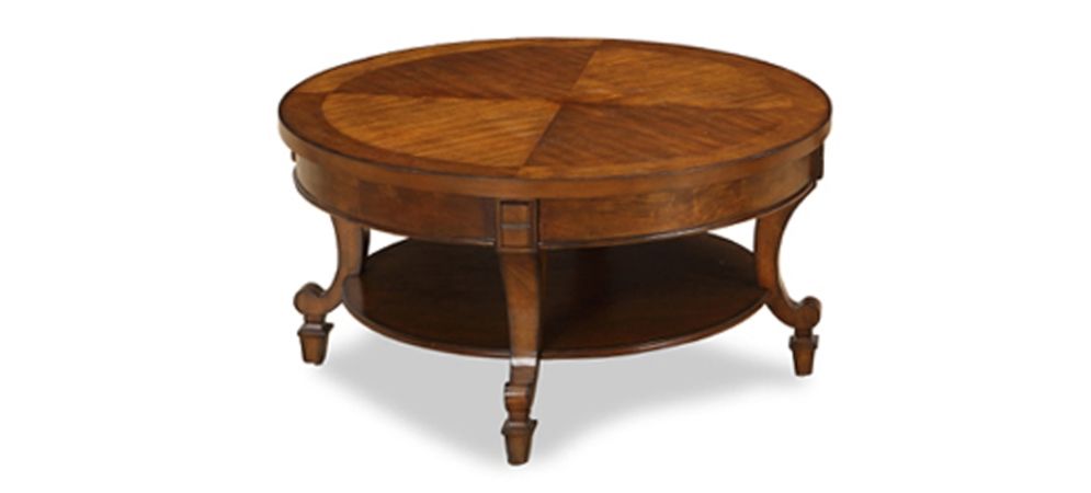 York Circular Coffee Table With Cherry Distress Finish And Birch Veneer Online Sofa Wholesale