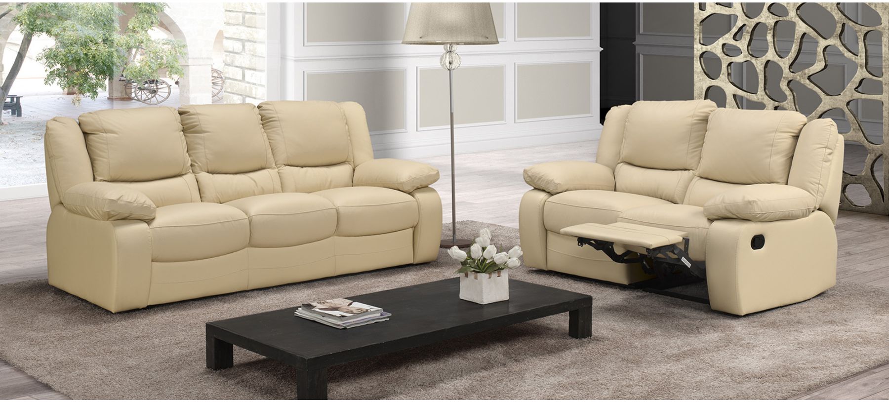 Colored leather recliners deals