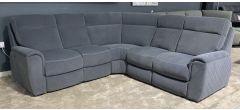 Omnibus New Trend Grey Aqua Clean 2C2 Static Corner Sofa With Contrast Stitching - Ex-Display Showroom Model 51016