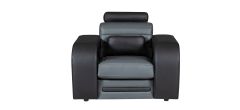 Ibby Black And Grey Seats Bonded Leather Armchair