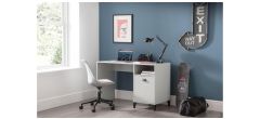 Lakers Locker Desk - Grey Metal Effect Lacquer - Solid Pine with MDF