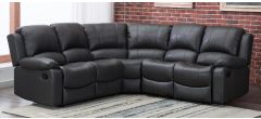 Minesota Bonded Leather Manual Reclining Corner Sofa Grey