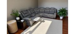 Redford grey RHF corner sofa  in electric reliner