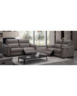 Livorno Grey 3+2 Full Leather Sofa Electric Recliner With USB Ports